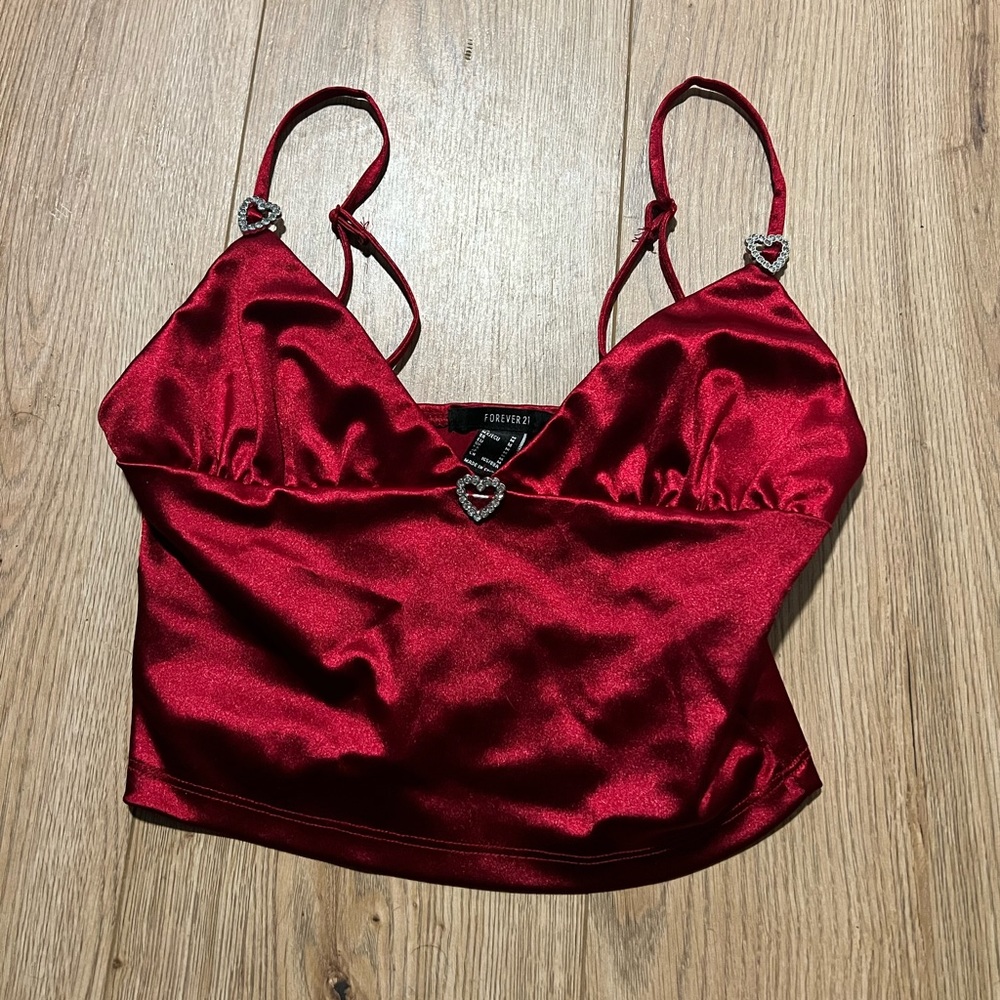 Forever 21 silk red tank top